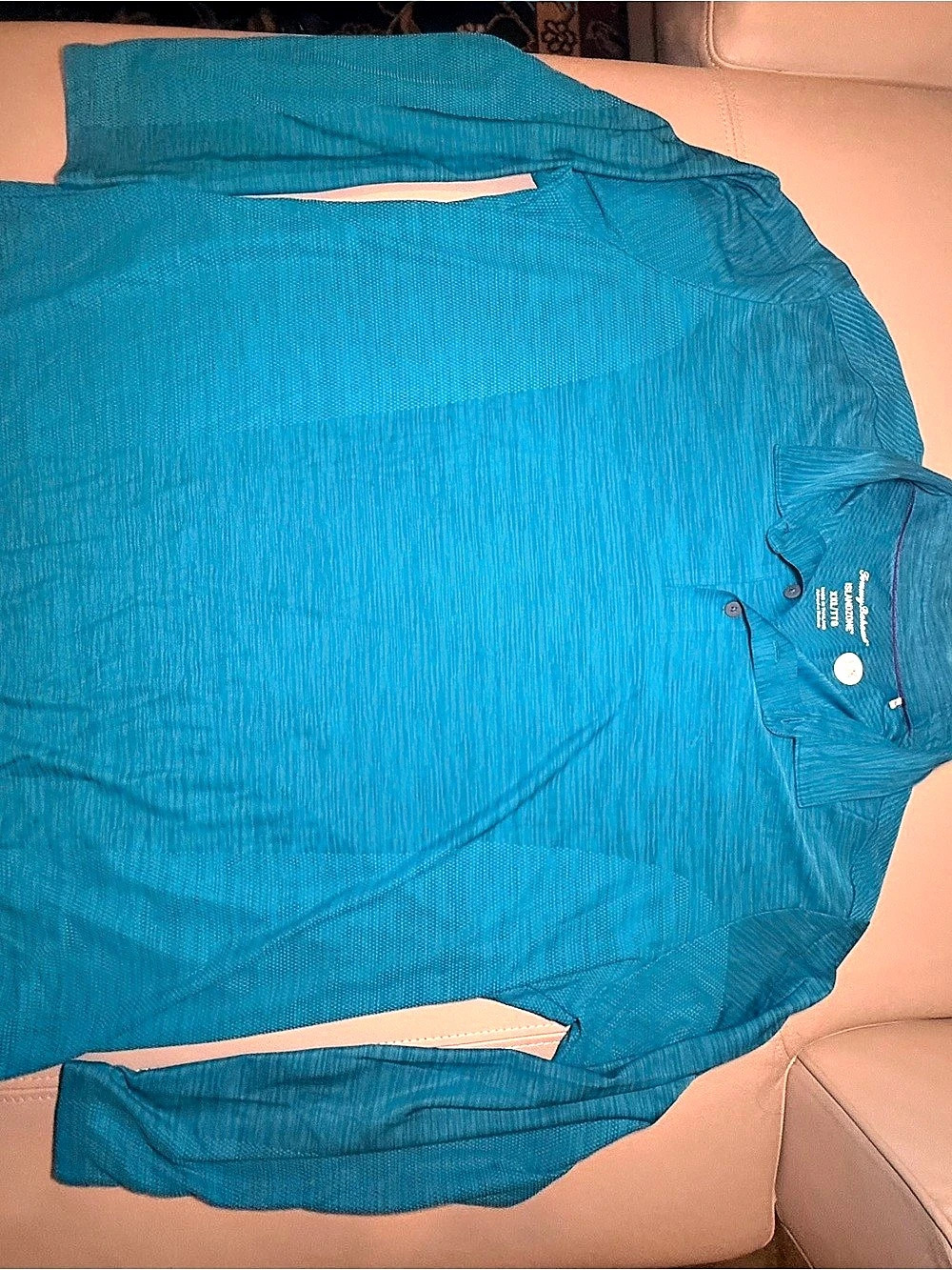 Tommy Bahama Men's Blue Polo Long sleeve Size XXL-TG Like New